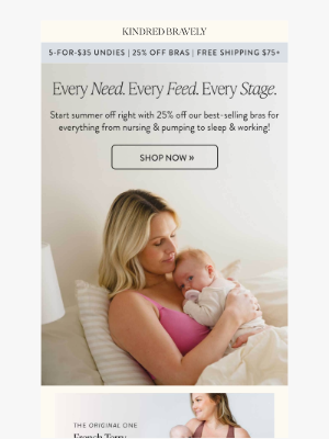 Kindred Bravely - Get 25% off bras for every stage!