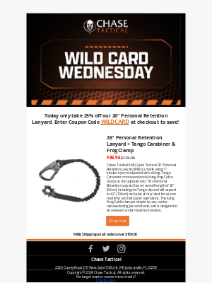 Chase Tactical - ♠️♥️ Wild Card Wednesday ♣️♦️