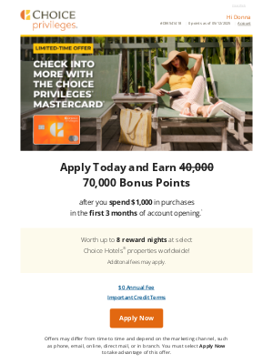 Choice Hotels - Your Reminder 🔔 70,000 Points Could Be Yours