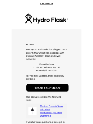 Hydroflask - 🚛 Your Hydro Flask order has shipped