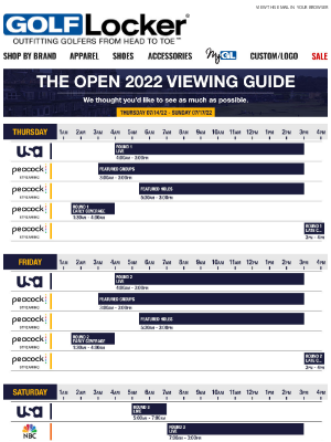 Golf Locker - The Open 2022 Viewing Guide