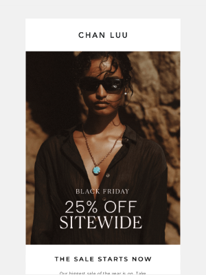 chanluu.com - Black Friday: 25% Off Sitewide*