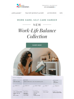 Erin Condren - Work Hard, Self-Care Harder: New Collection Inside!