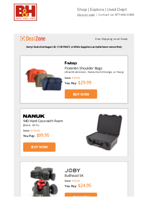 B&H Photo Video - Today's Deals: 💰 $70 OFF! F-stop Florentin Shoulder Bags & More!