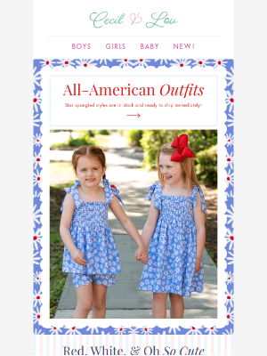 Smocked Threads by Cecil and Lou - 🇺🇸 Red, White & Cute!