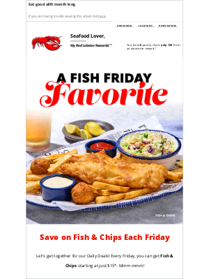 Red Lobster - A tasty deal on Fish & Chips on Fridays!