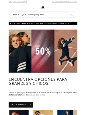 Hasta 50% OFF para toda la familia 👟👕〽