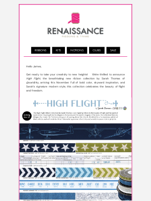 Renaissance Ribbons - 🚀 Preview Sarah Thomas's High Flight Collection – Patches Land First!