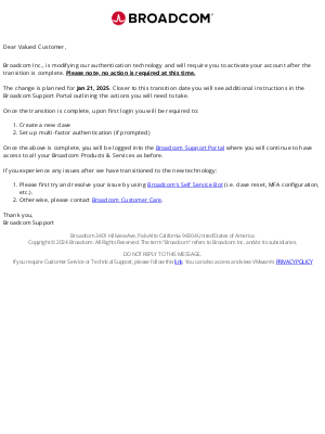 VMware Cloud - Broadcom Account Migration Notice