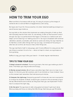 How to trim your ego
