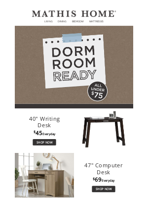 Mathis Brothers Furniture - Back to School Savings ✏️ All Under $75