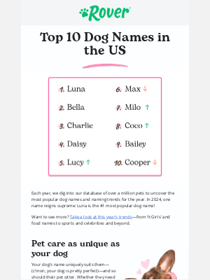 Rover.com - Did your dog make the list?