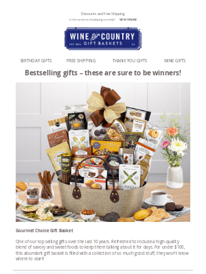 WineCountryGiftBaskets - Bestselling gifts – these are sure to be winners!