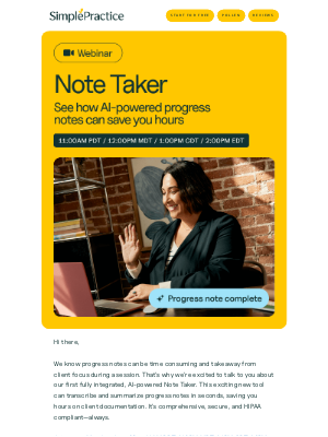 SimplePractice - Our AI-powered Note Taker is here