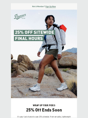 Danner - It’s Now or Never: 25% Off Sitewide Ends at Midnight