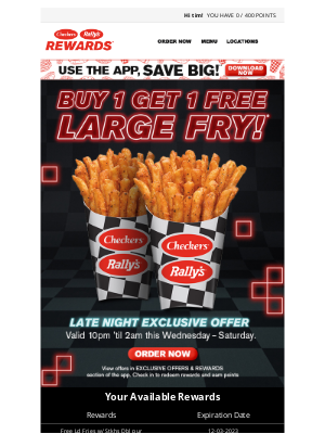 Checkers Drive-In Restaurants - Celebrate with a BOGO Large Fry! 🍟🍟