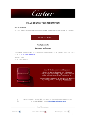 Cartier - Confirm your registration with My Cartier