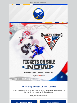 Pegula Sports and Entertainment - Rivalry Series tickets on sale NOW!
