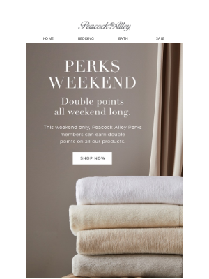 Peacock alley - Perks Alert: Receive 2X the Rewards