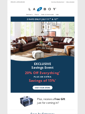 La-Z-Boy - >></noscript> 2 DAYS ONLY <<  Exclusive Savings Event