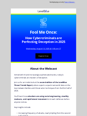 Cyber Security - Webcast 8/13/25: How Cybercriminals are Perfecting Deception in 2025