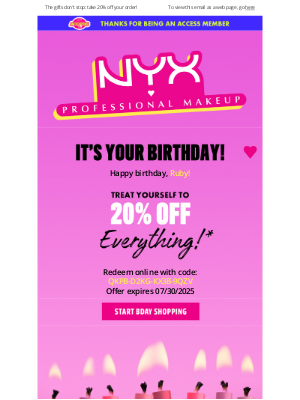 NYX - Happy B-Day Ruby!