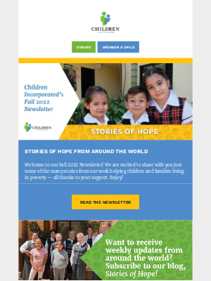 Children Incorporated - Children Incorporated's Fall 2022 Newsletter