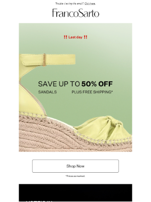 Franco Sarto - LAST DAY to save up to 50% off your favorite sandal styles