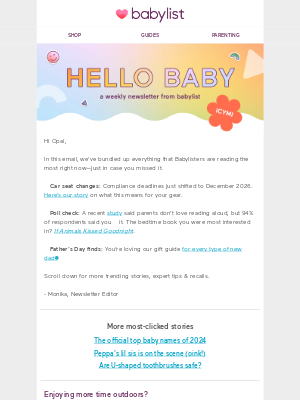 Babylist - Hi Opal, here’s what new parents are reading, ICYMI