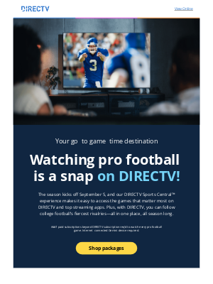 DIRECTV - Get ready for game day on September 5 🏈