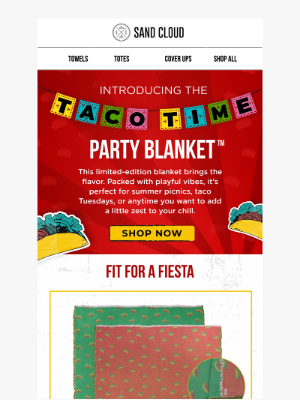 Sand Cloud Towels - WOW! Taco ‘Bout a Party Blanket™ 🎉