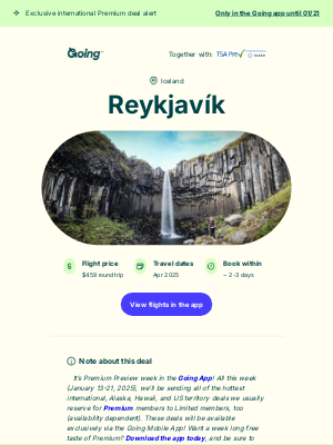 Scott’s Cheap Flights - 🤩 *nonstop* Iceland —  $459 (Apr)