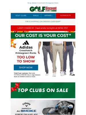 GolfDiscount.com - Last Chance to Save on Adidas Crosshatch Primegreen Pants