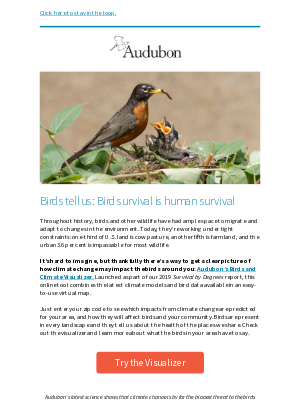 National Audubon Society - What are the birds in your area telling you?