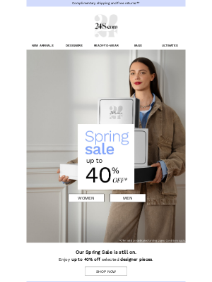 24S - Reminder: up to 40% off