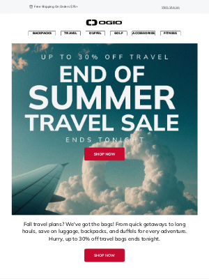 Ogio - Last Day to Save on Travel | Up to 30% Off