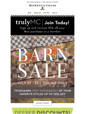 MacKenzie Childs LLC - ⌛ Barn Sale ends tomorrow!