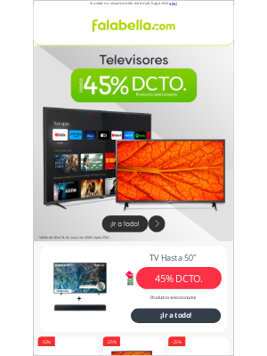 Falabella (Colombia) - Hasta 45% en Televisores ¡Lleva el tuyo!