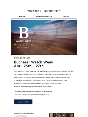Tourneau - Introducing: Bucherer Watch Week 2025 in NYC