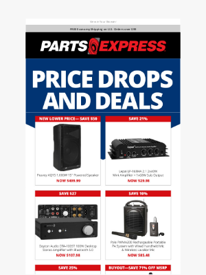 Parts Express - Prices are falling! 👀