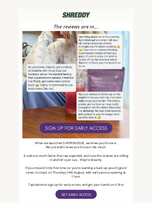 Here's what you've been saying about SUPERSNOOZE