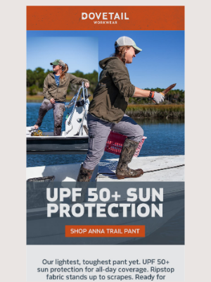 Dovetail Workwear - UVA and UVB Rays? Anna Trail Pants Can Handle It