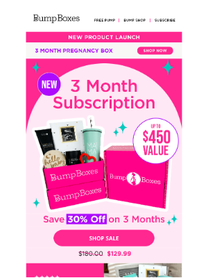 Bump Boxes - Save 30% off on 3 months