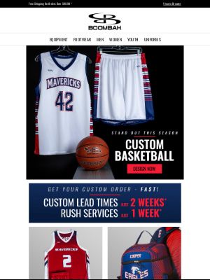 Boombah, Inc. - Get Your Custom Basketball Gear as Quick as 5 Business Days!