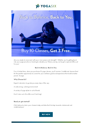 YogaSix - 🌟 Get Back to Balance - Exclusive Yoga Offer Inside! 🌟