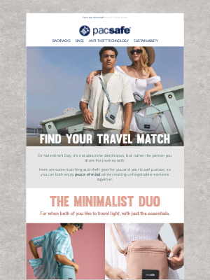 Pacsafe - Matching Travel Gear for Your Valentine 💘