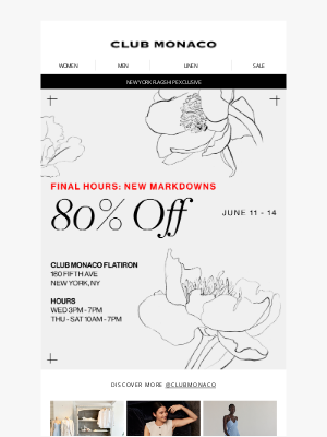 Club Monaco - FINAL HOURS: NYC Sample Sale End Today!