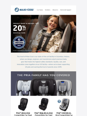 Maxi-Cosi - Proudly Made in Indiana, USA.