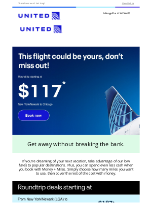 United Airlines - Flight deals of the week