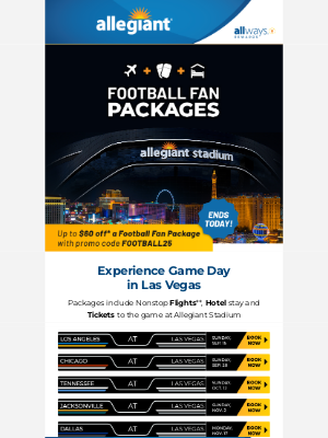 Allegiant Air - Limited-Time Offer on Football Fan Packages